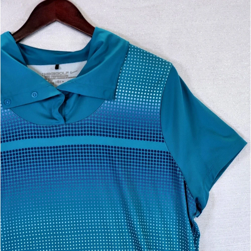 Nike Golf Tour Performance Dri-Fit Men's XL Polo Lightweight Stretch Blue Teal